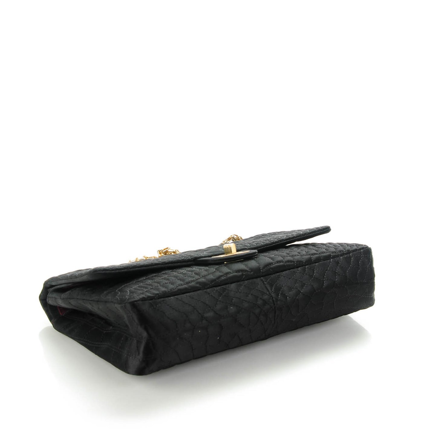 Satin Croc 2.55 Reissue 226 Double Flap Black