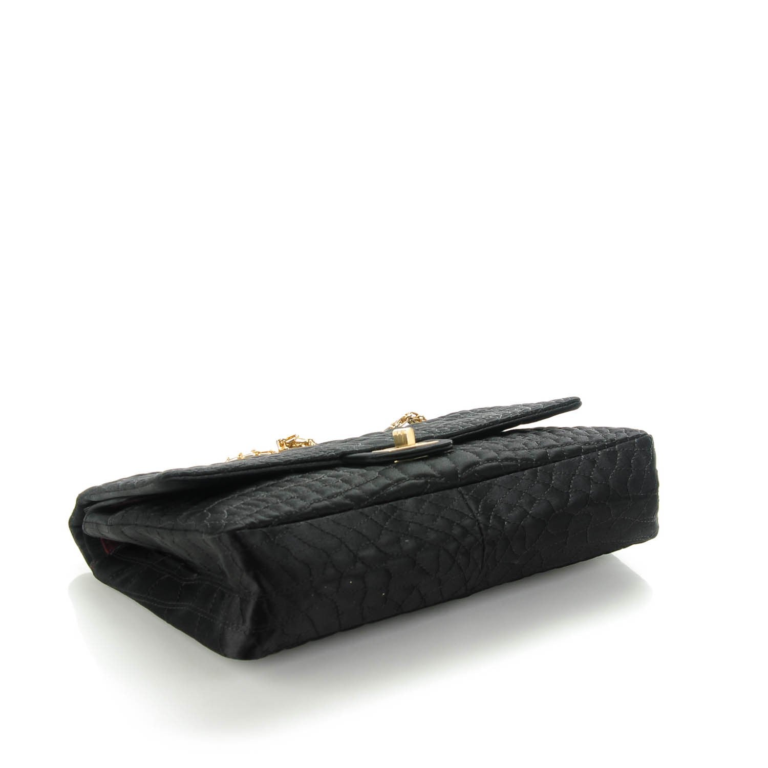 Chanel Satin Croc 2.55 Reissue 226 Double Flap Black 4 of 11