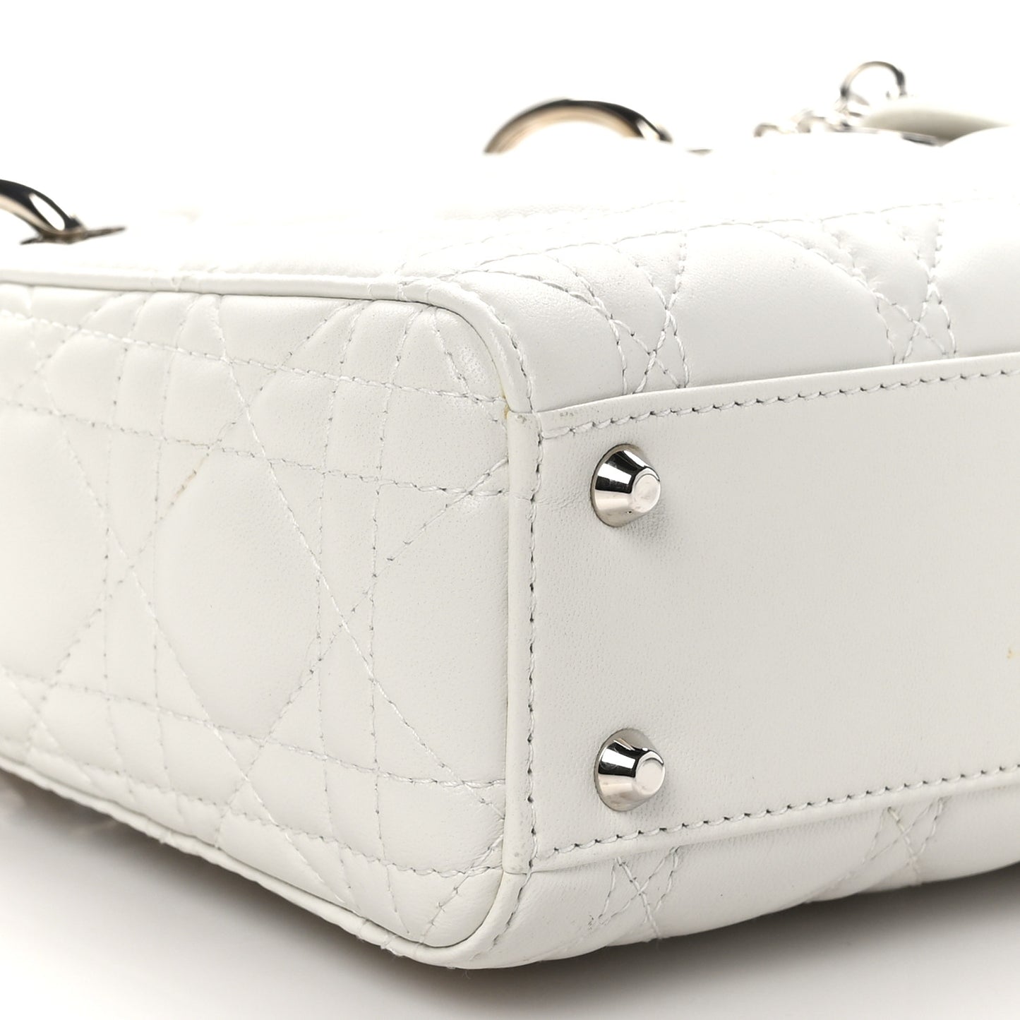 Lambskin Cannage Mini Lady Dior White