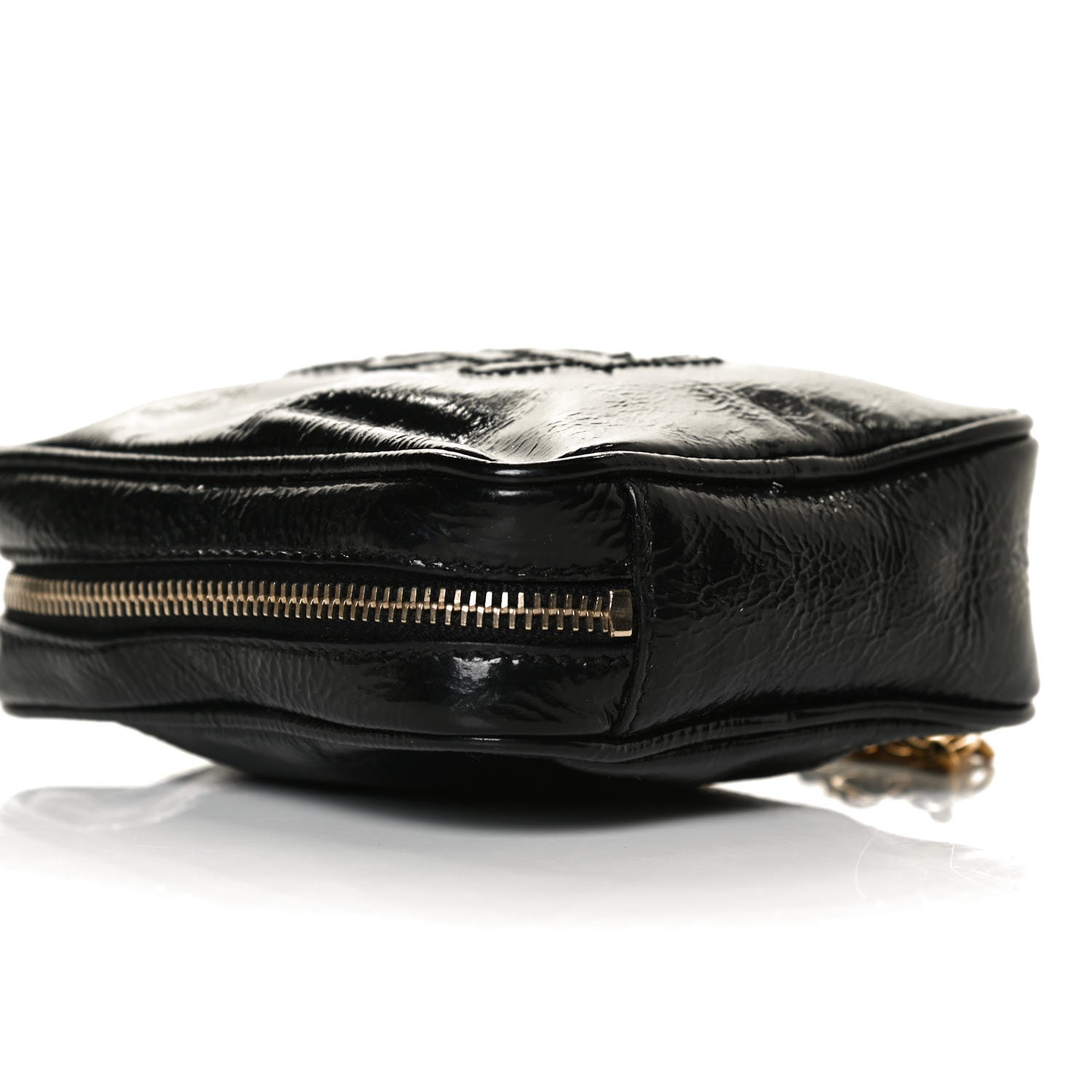 Saint Laurent Textured Patent Monogram Mini Wristlet Black 8 of 12