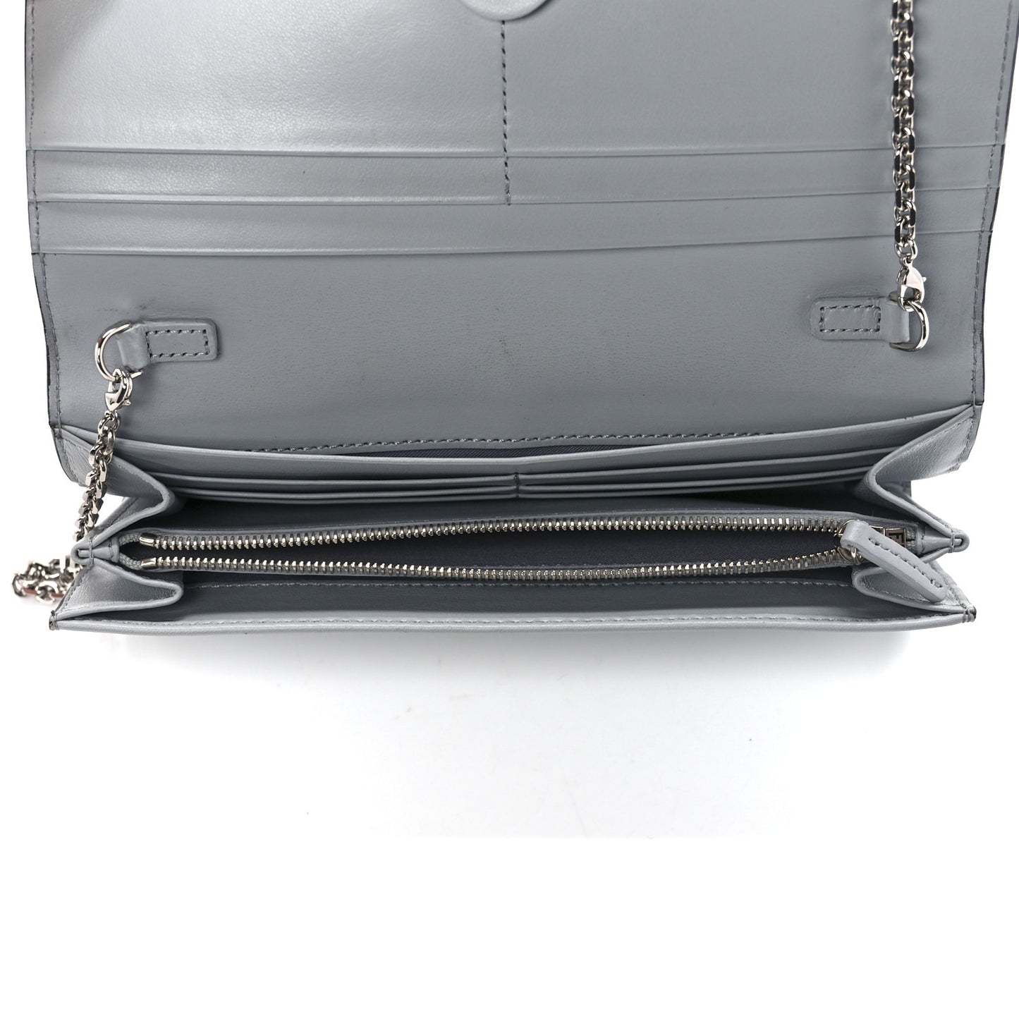 Vitello Liberty Fun Fair Studded Continental Wallet On Chain Grigio Perla Multicolor