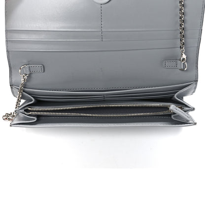 Fendi Vitello Liberty Fun Fair Studded Continental Wallet On Chain Grigio Perla Multicolor 5 of 12