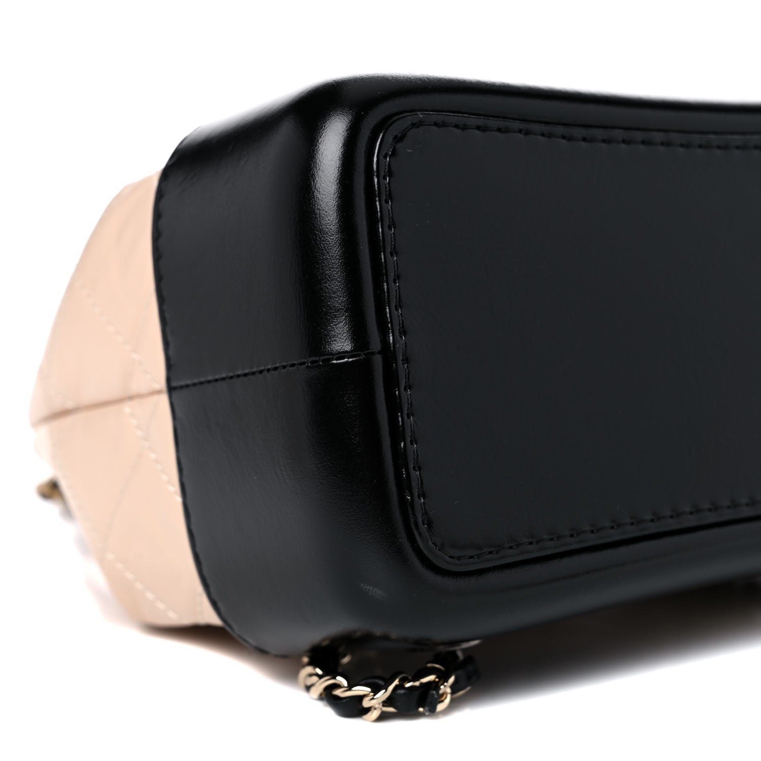 Chanel Aged Calfskin Quilted Small Gabrielle Backpack Beige Black 8 of 13