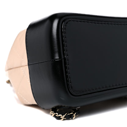 Chanel Aged Calfskin Quilted Small Gabrielle Backpack Beige Black 8 of 13