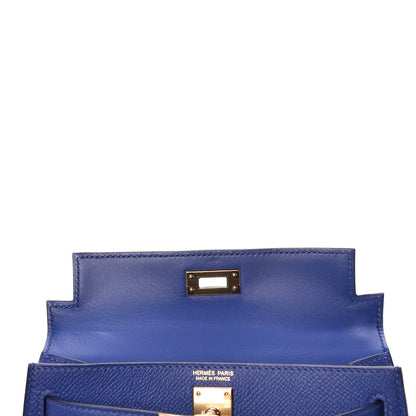 Hermes Epsom Mini Kelly Sellier 20 Bleu Electrique 13 of 35