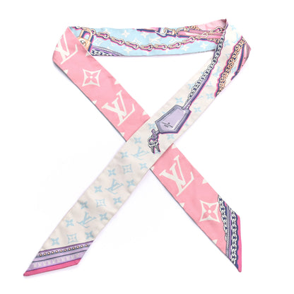 Louis Vuitton Silk Monogram Escale Perfect Match BB Bandeau Bleu Rose 1 of 3
