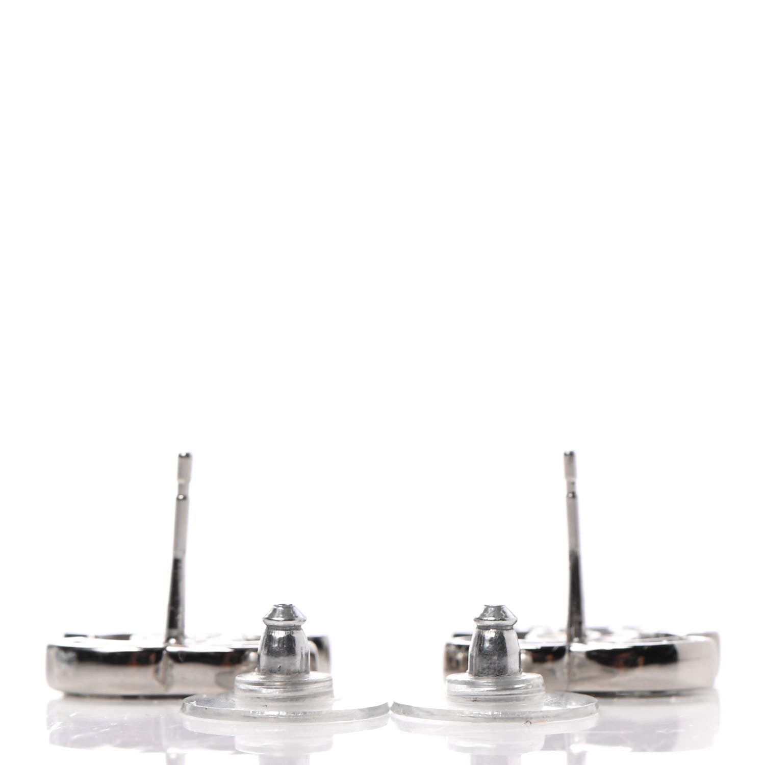 Chanel Crystal Mini Timeless CC Earrings Silver 3 of 4