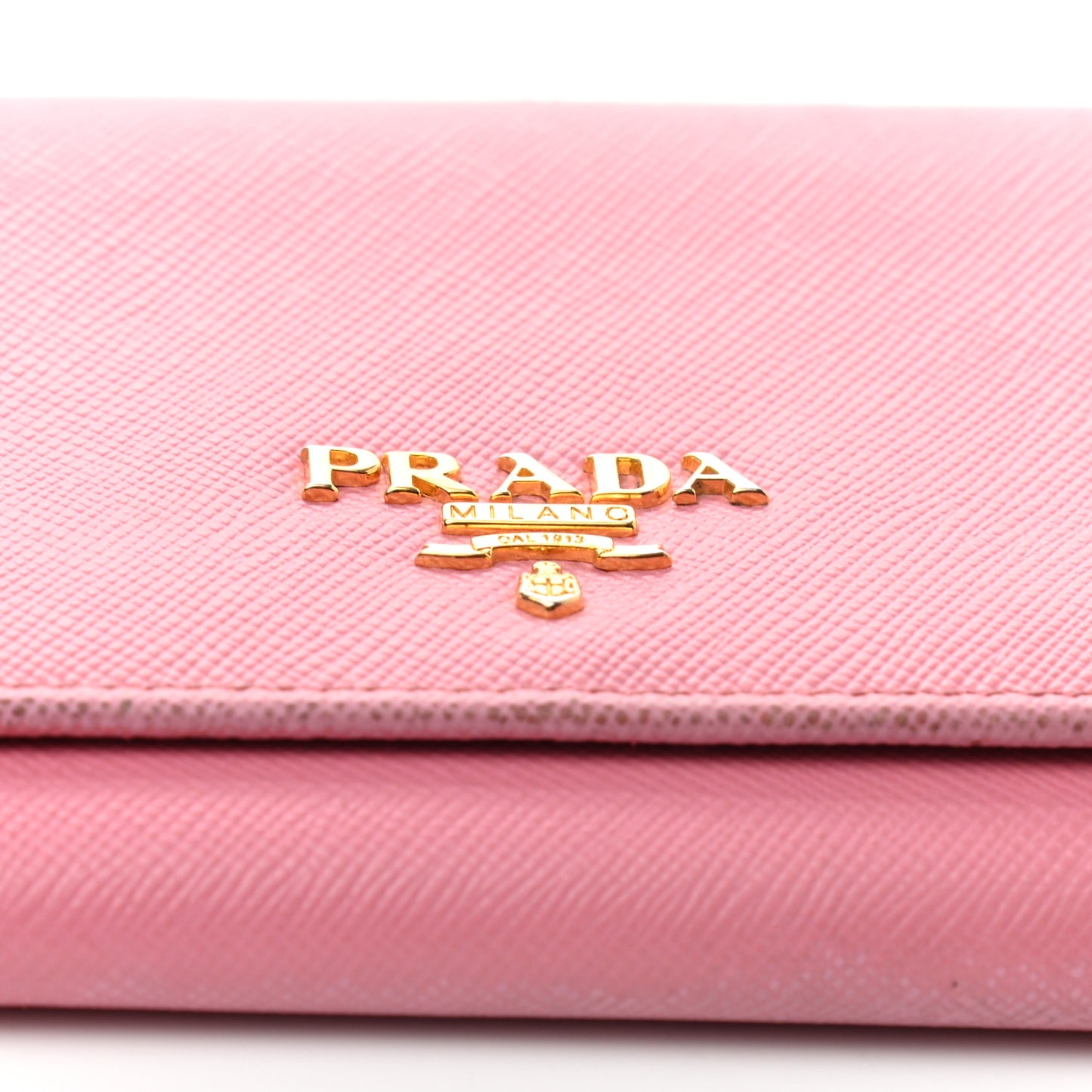 Saffiano Metal Continental Flap Wallet Begonia