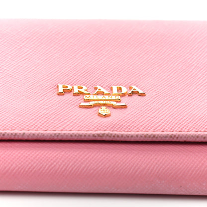 Prada Saffiano Metal Continental Flap Wallet Begonia 7 of 11