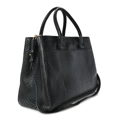 Chanel Snakeskin  Medium Executive Cerf Shopper Tote Black 3 of 11