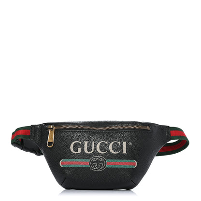 Gucci Grained Calfskin Small Logo Belt Bag Black 1 of 7