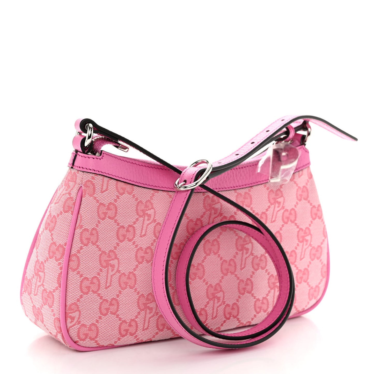 X PALACE GG Supreme Monogram Palace Textured Dollar Calfskin Shoulder Bag Pink Pale Rose Palace
