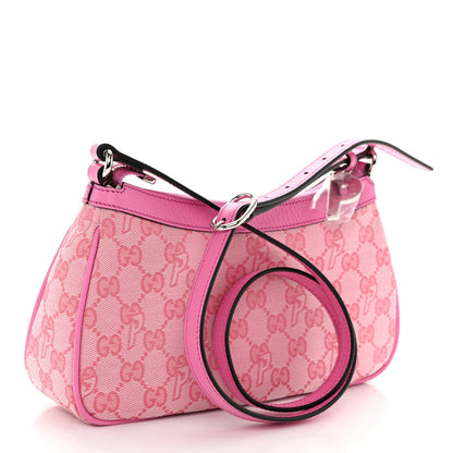 Gucci X PALACE GG Supreme Monogram Palace Textured Dollar Calfskin Shoulder Bag Pink Pale Rose Palace 3 of 9