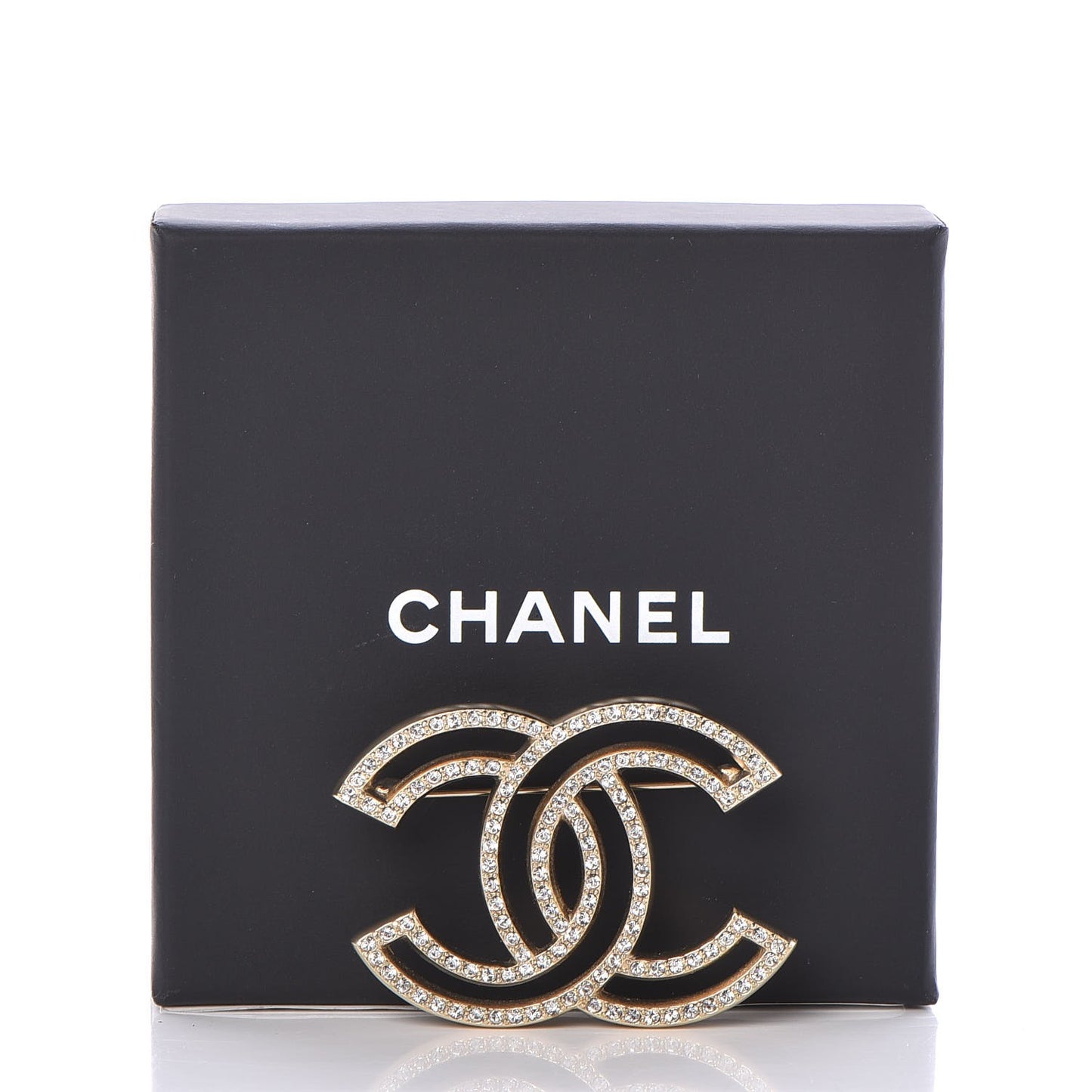 Crystal CC Brooch Gold