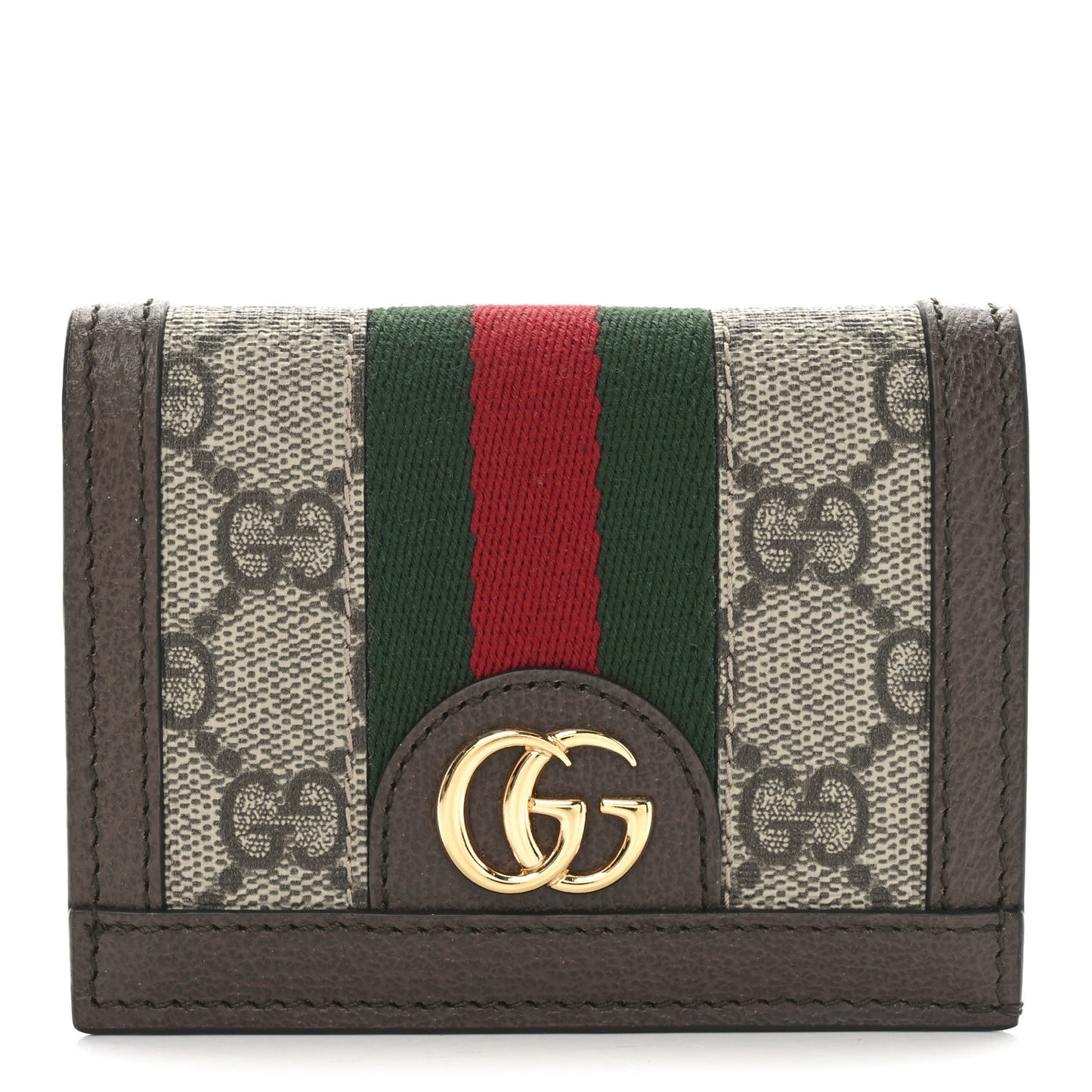 GG Supreme Monogram Web Ophidia Card Case Beige New Acero