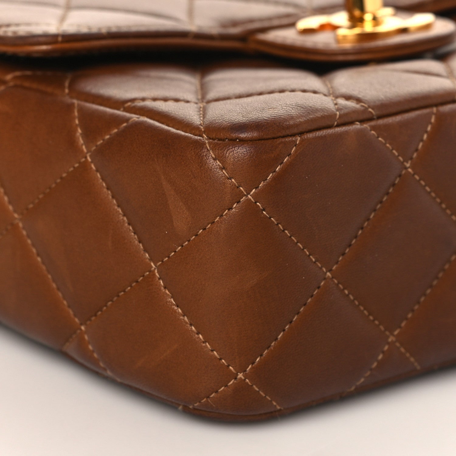 Chanel Lambskin Quilted Flap Bag Brown 7 of 8
