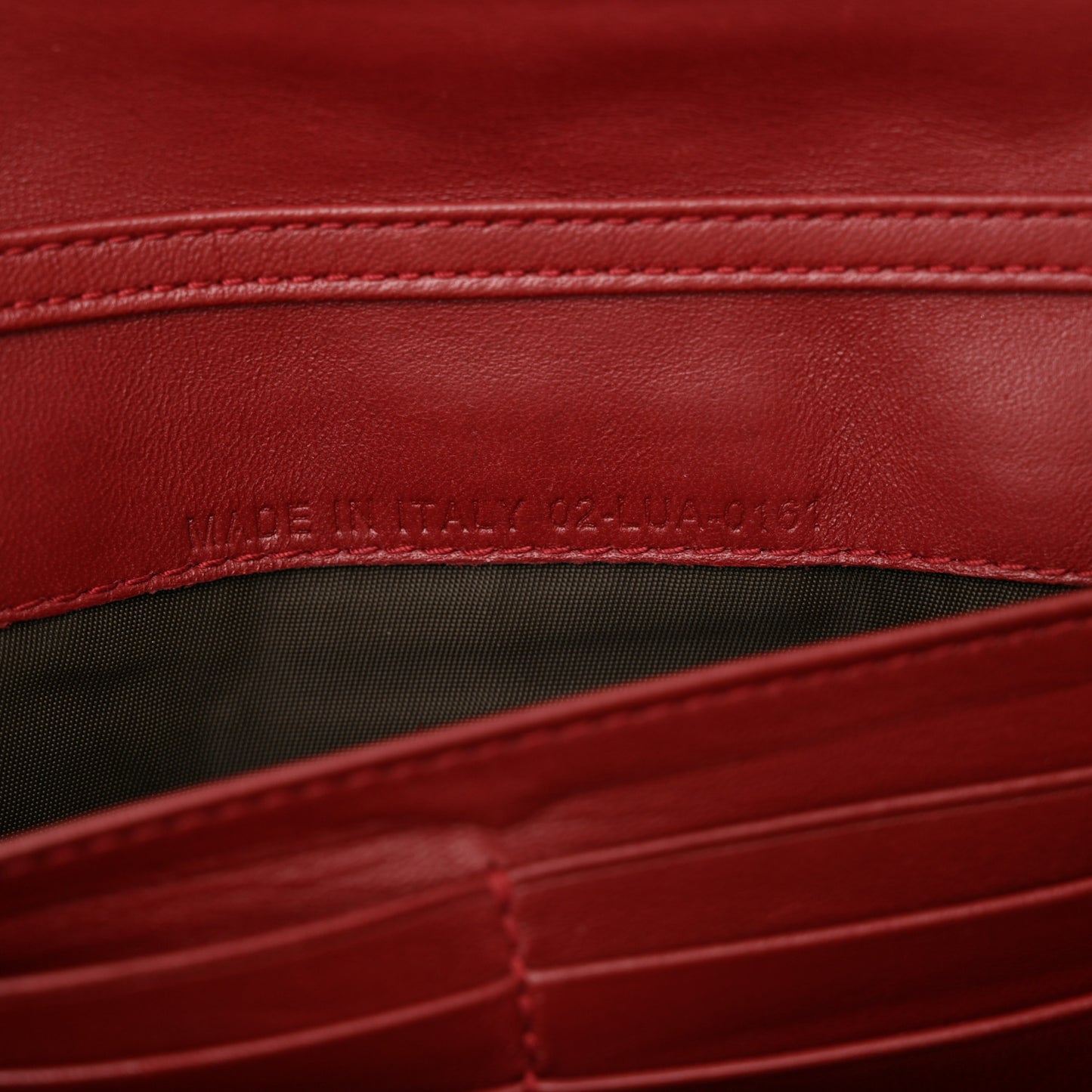 Patent Cannage Miss Dior Chain Wallet Red