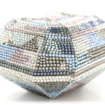 Judith Leiber Swarovski Crystal Minaudiere Clutch Silver Multicolor 9 of 10