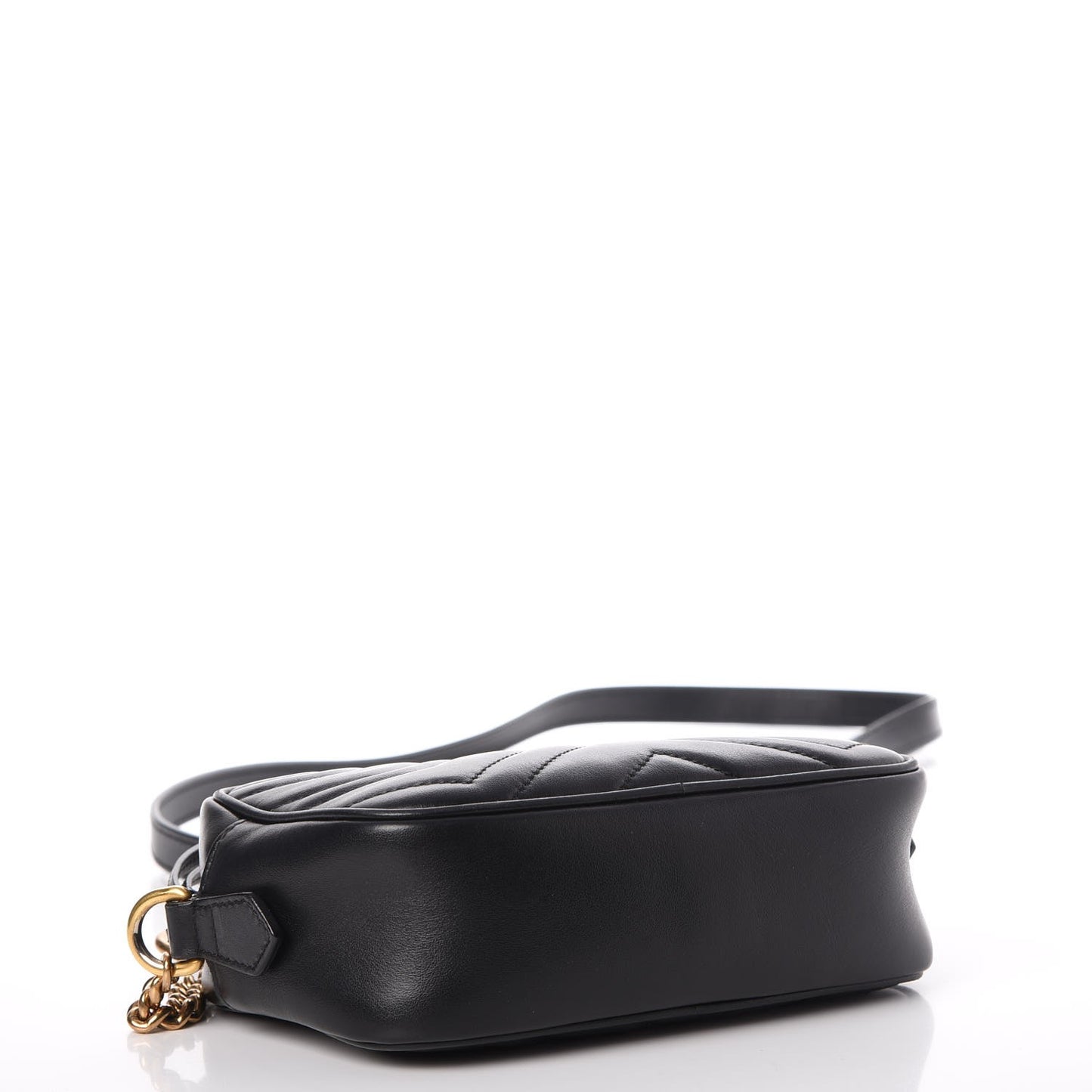 Calfskin Matelasse Mini GG Marmont Chain Shoulder Bag Black
