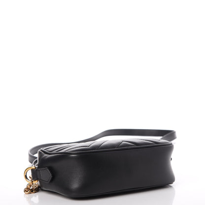 Gucci Calfskin Matelasse Mini GG Marmont Chain Shoulder Bag Black 4 of 10