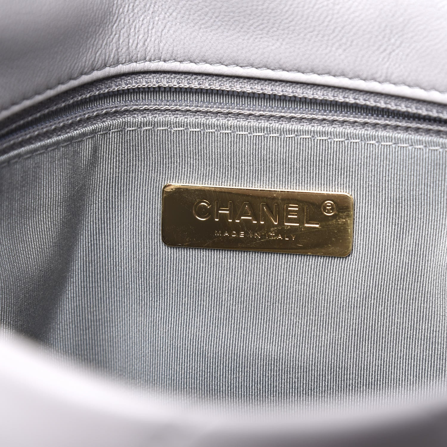Chanel Goatskin Quilted Medium 19 Flap Grey 7 of 10