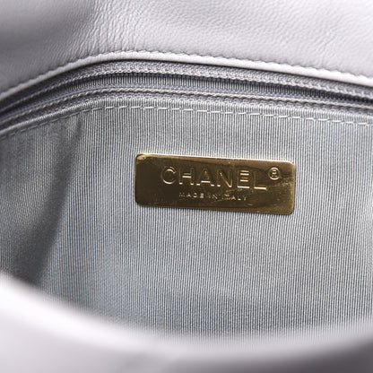Chanel Goatskin Quilted Medium 19 Flap Grey 7 of 10