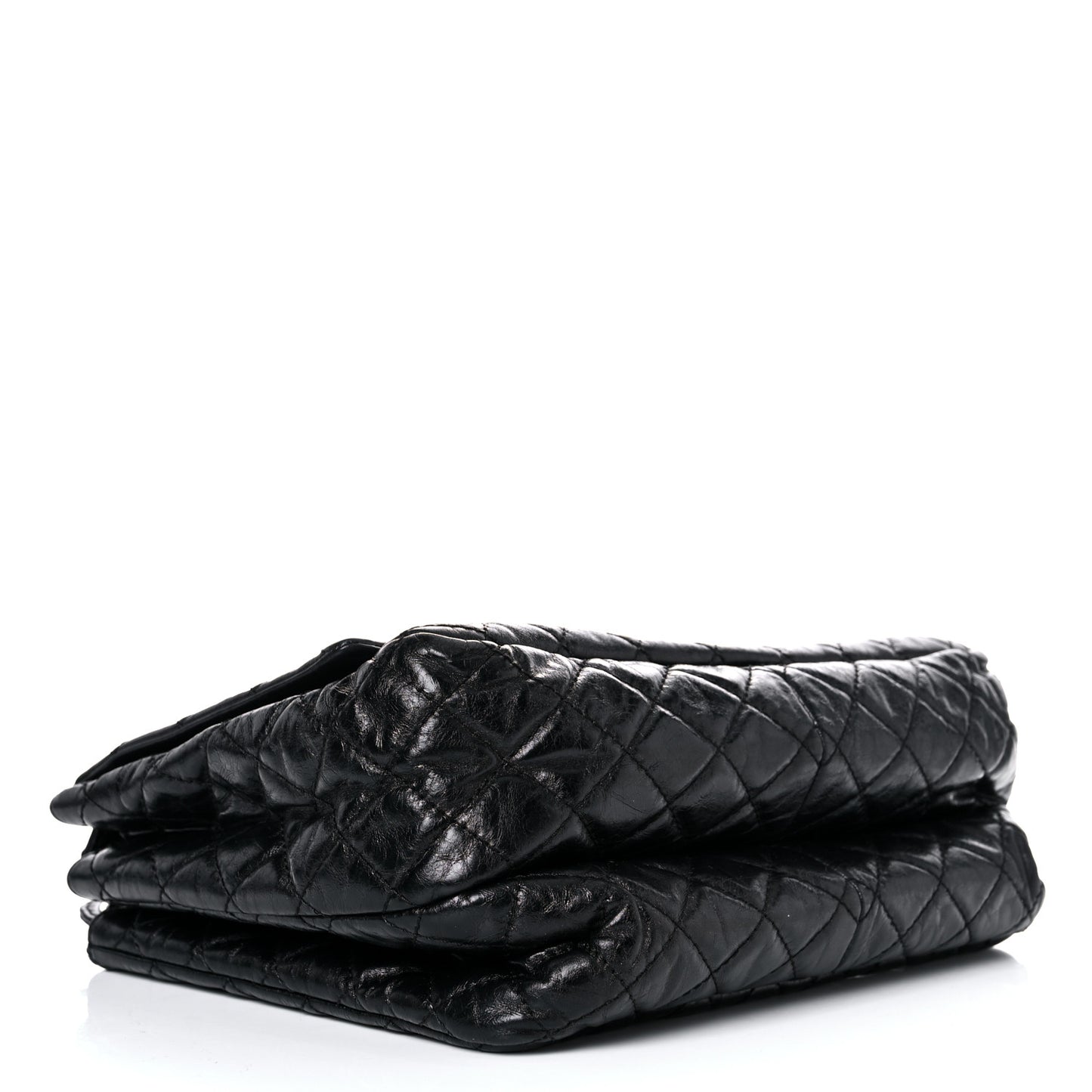 Metallic Aged Calfskin Quilted Reissue 2.55 Accordion Flap Black