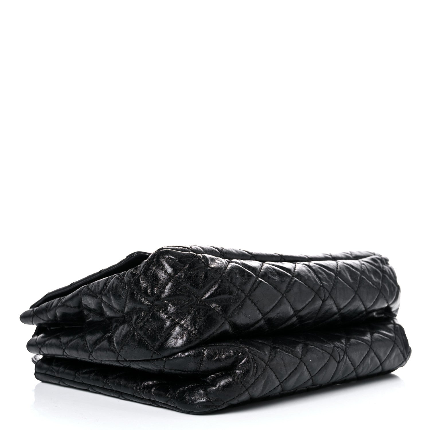 Chanel Metallic Aged Calfskin Quilted Reissue 2.55 Accordion Flap Black 4 of 20