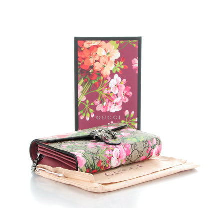 Gucci GG Supreme Monogram Blooms Mini Dionysus Chain Wallet Beige Multicolor Dry Rose 4 of 7
