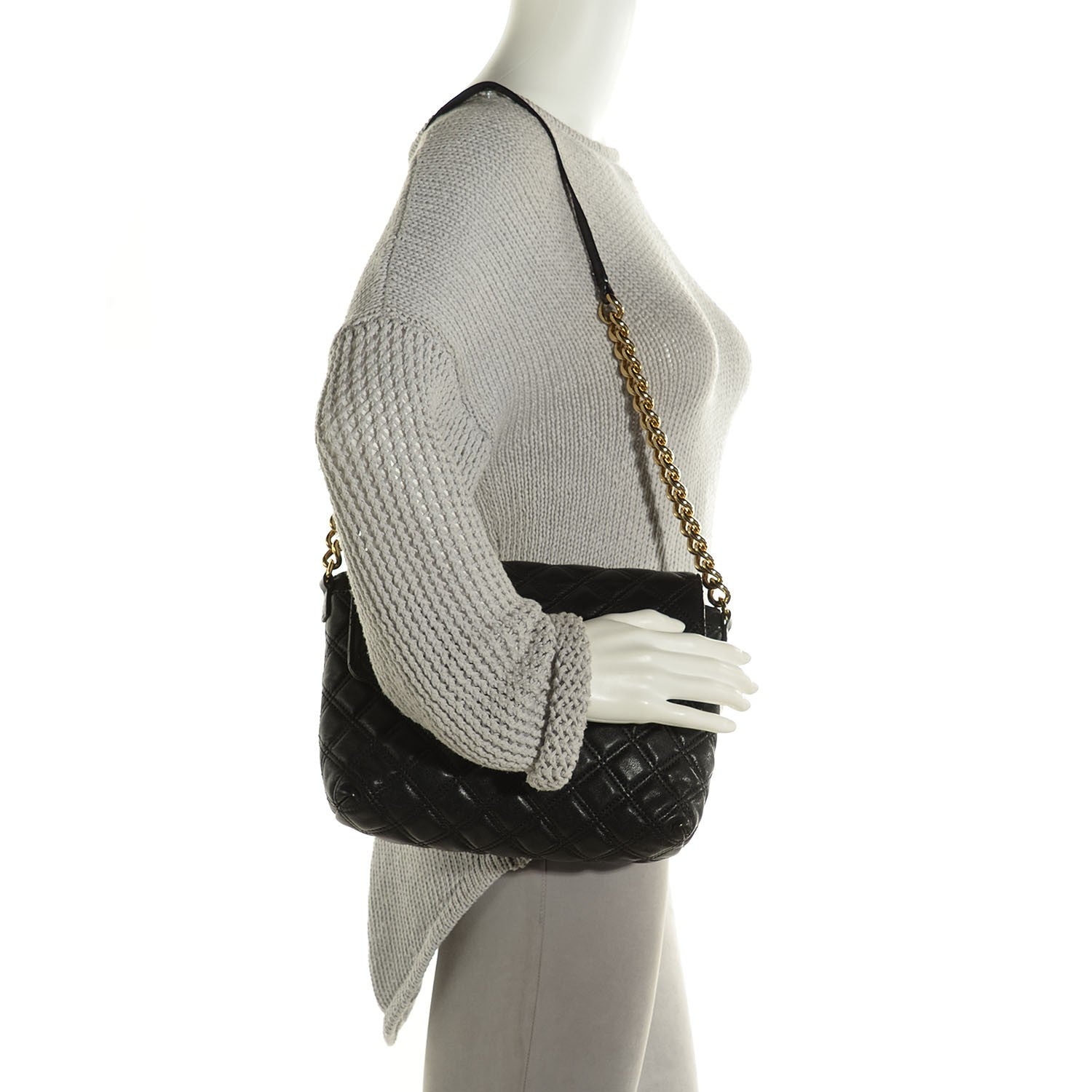 Marc Jacobs Lacquered Lambskin Quilted The Large Single Flap Black 2 of 8