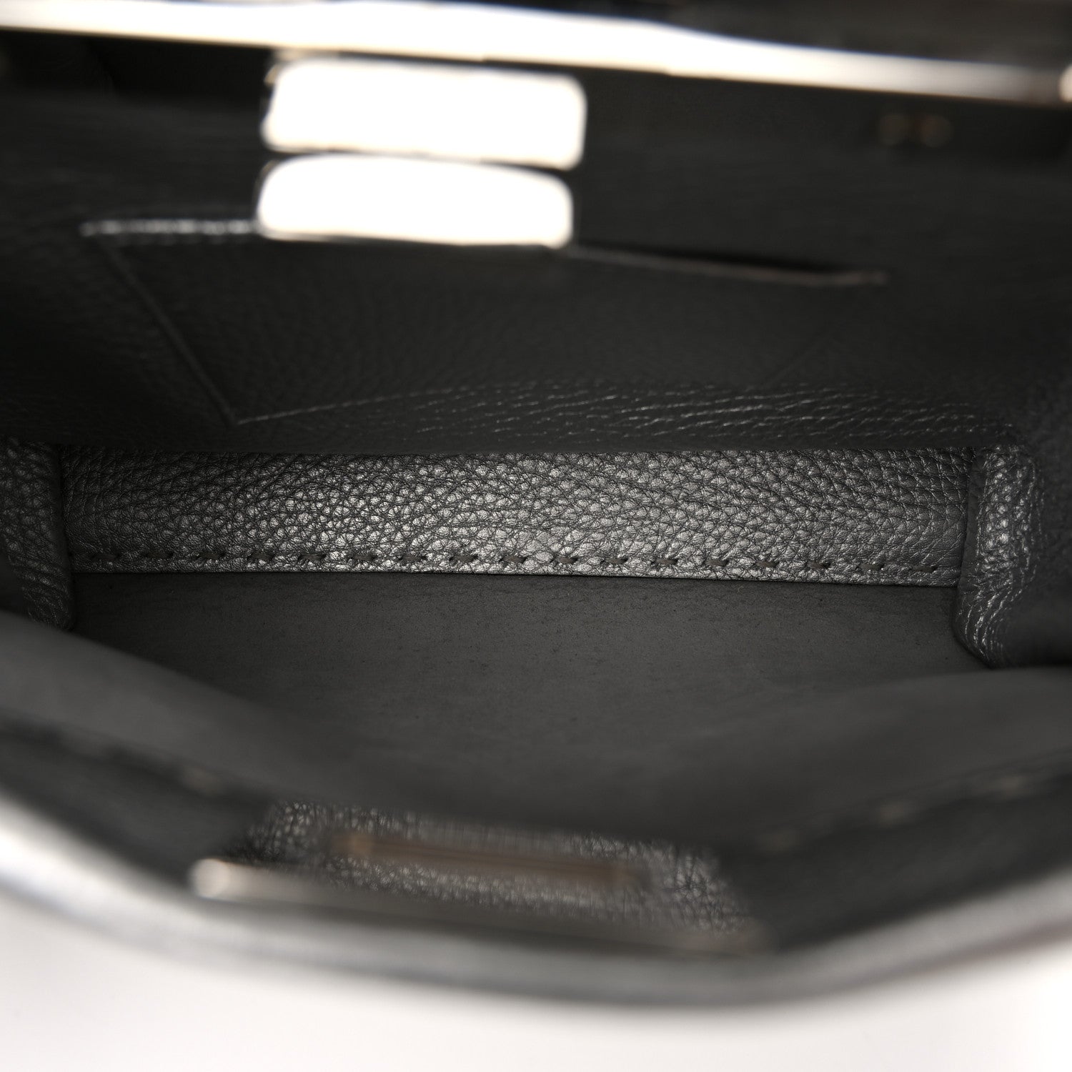 Fendi Cuoio Romano Lux Selleria Mini Peekaboo Iconic Satchel Argento 5 of 9