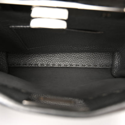 Fendi Cuoio Romano Lux Selleria Mini Peekaboo Iconic Satchel Argento 5 of 9