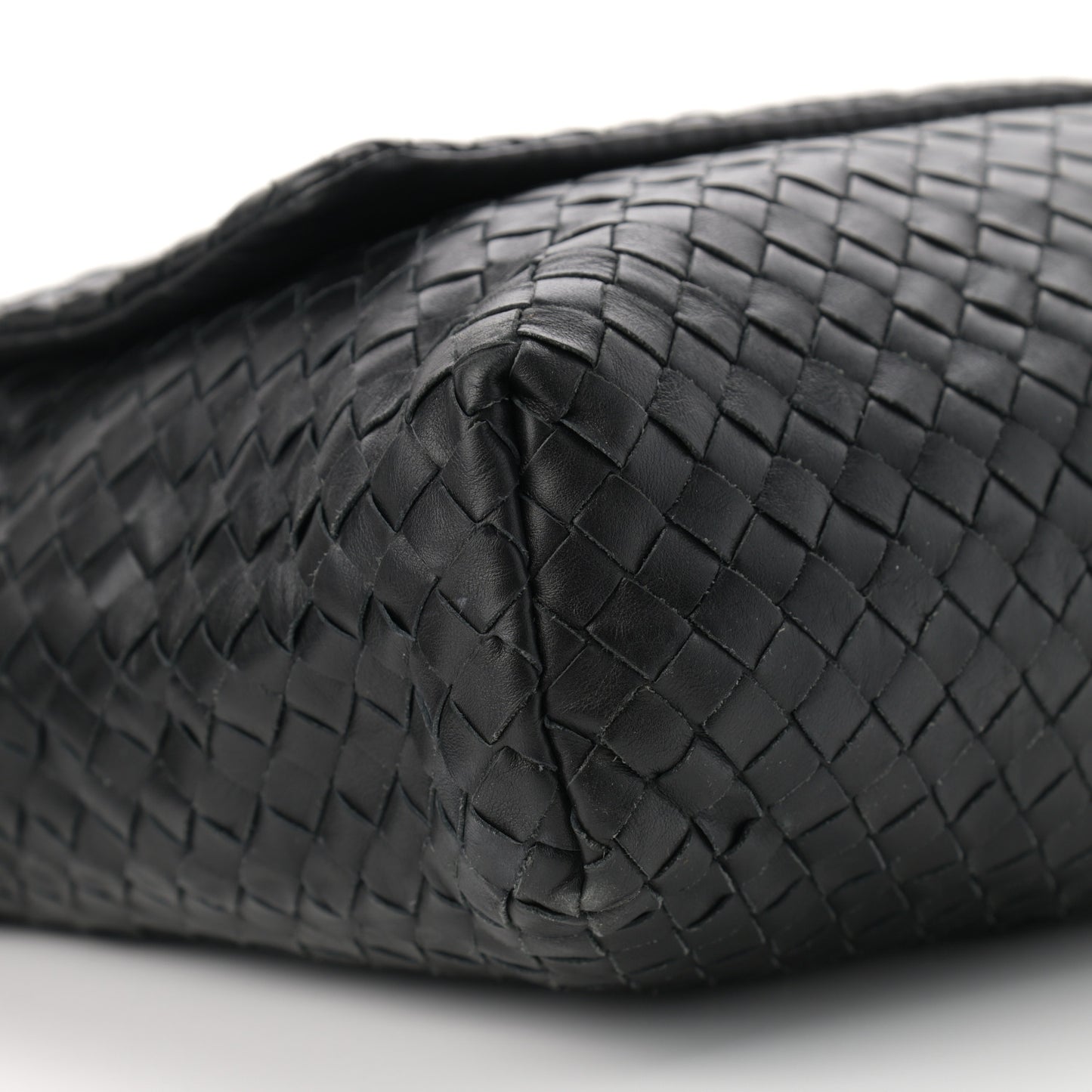 Calfskin Intrecciato Crossbody Messenger Bag Black