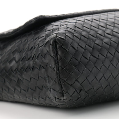 Bottega Veneta Calfskin Intrecciato Crossbody Messenger Bag Black 9 of 11