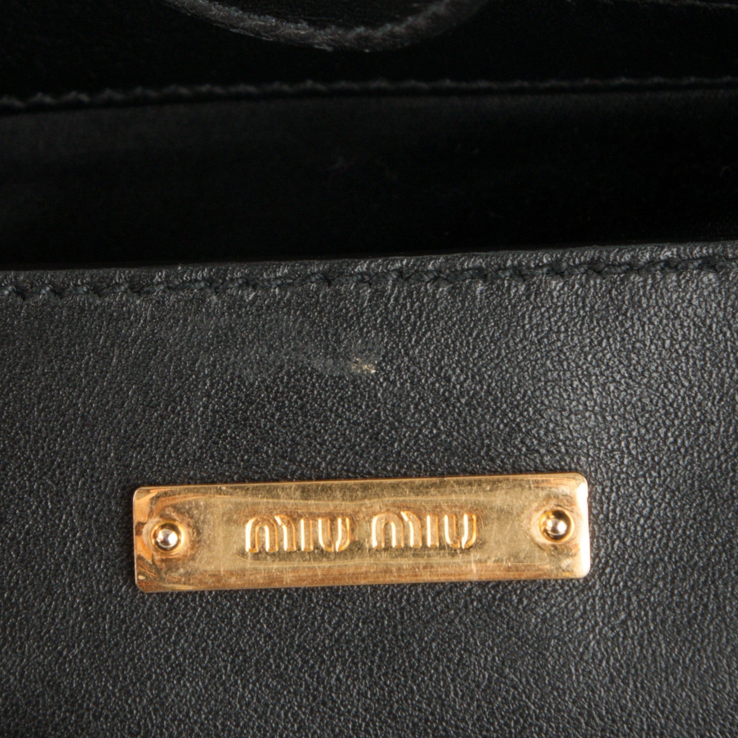 Miu Miu Soft Calf Studded Shopping Tote Nero Black 6 of 9
