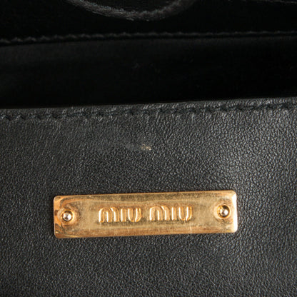 Miu Miu Soft Calf Studded Shopping Tote Nero Black 6 of 9