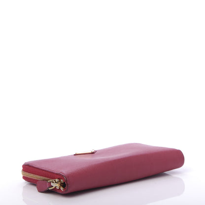 Prada Saffiano Triangle Zip Around Wallet Ibisco 4 of 10