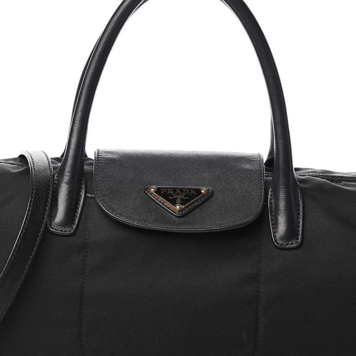Tessuto Nylon Saffiano Tote Black