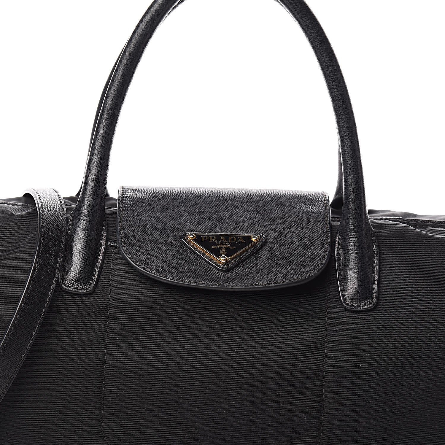 Prada Tessuto Nylon Saffiano Tote Black 12 of 15