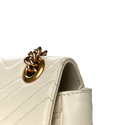 Gucci Calfskin Matelasse Small GG Marmont Shoulder Bag White 18 of 19