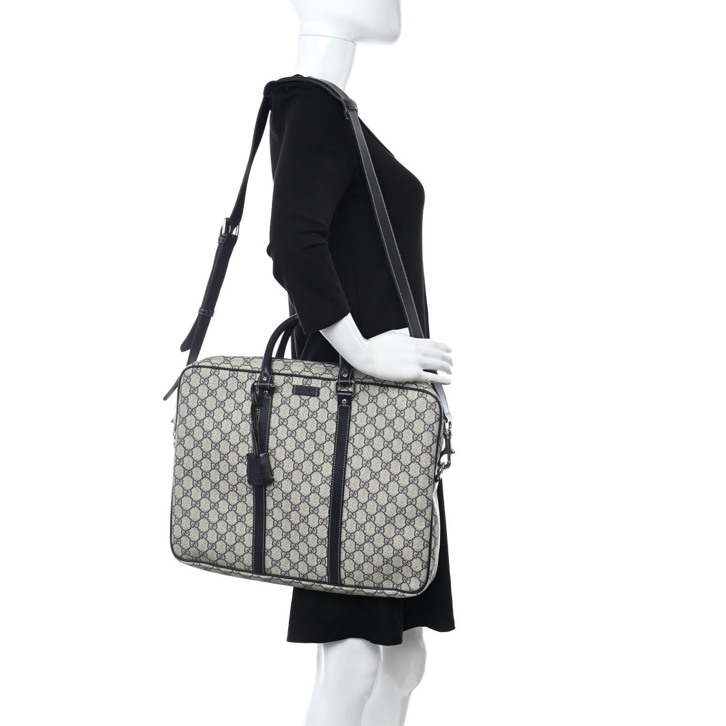 GG Supreme Monogram Briefcase Navy