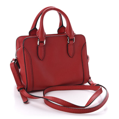 Alexander McQueen Calfskin Mini Skull Padlock Zip Around Tote Red 3 of 10