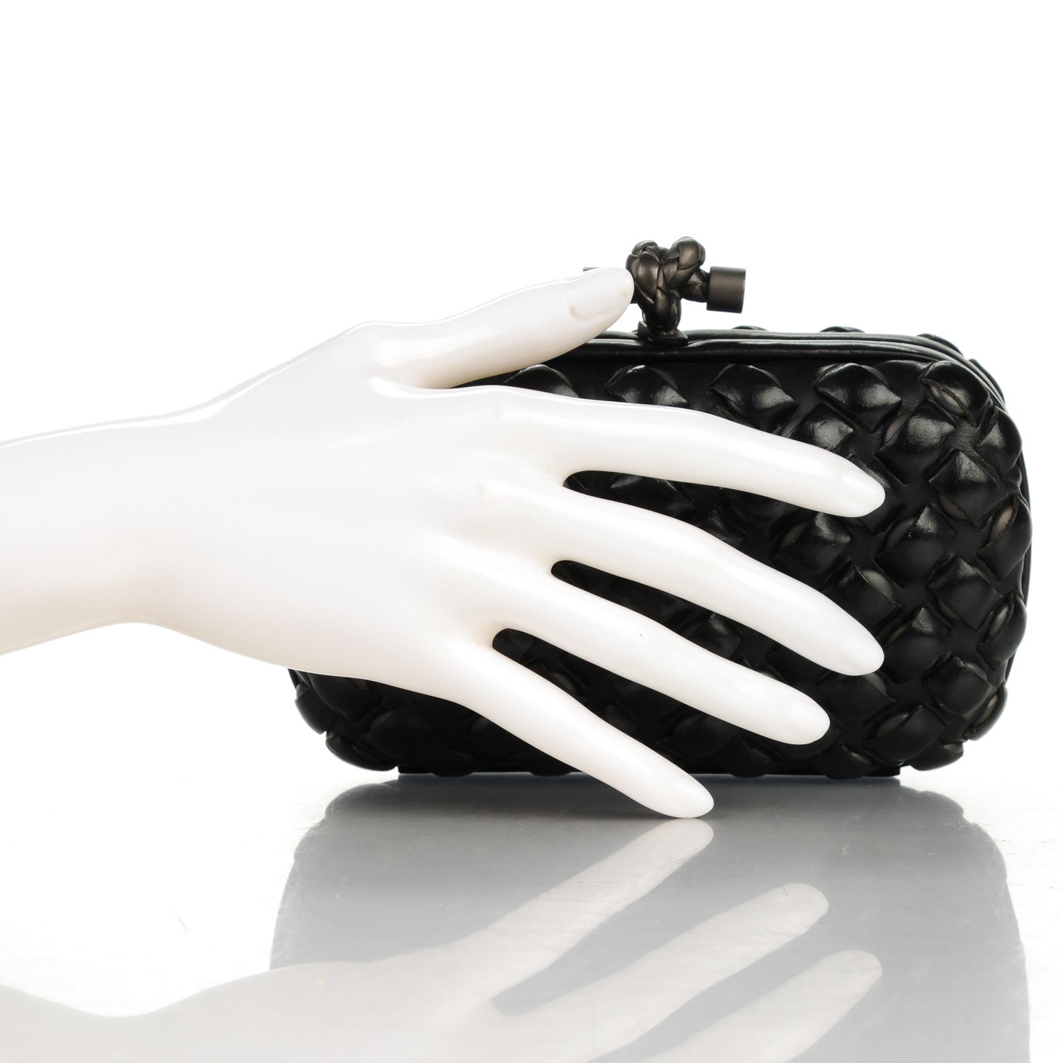Bottega Veneta Nappa Intrecciato Knot Clutch Nero Black 2 of 6