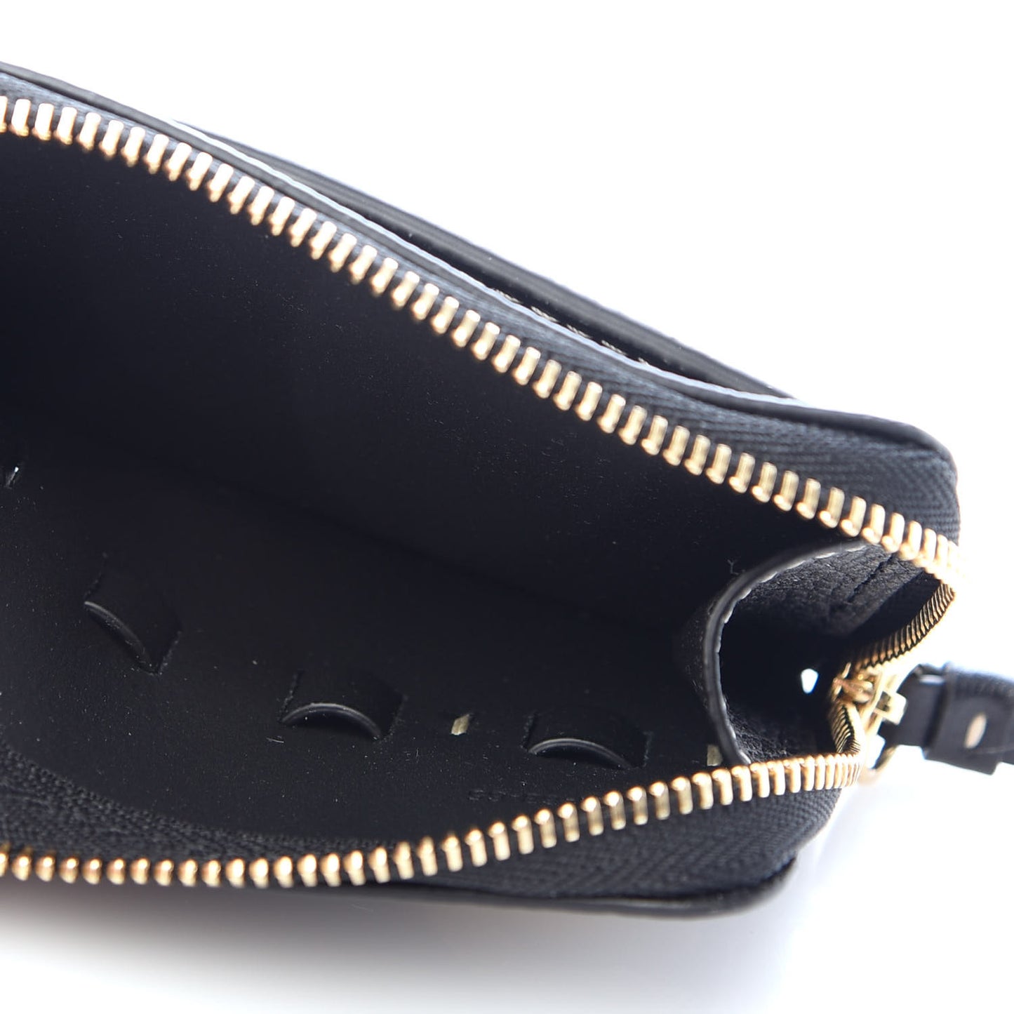 Grained Shiny Calfskin Small Darryl Coin Purse Black