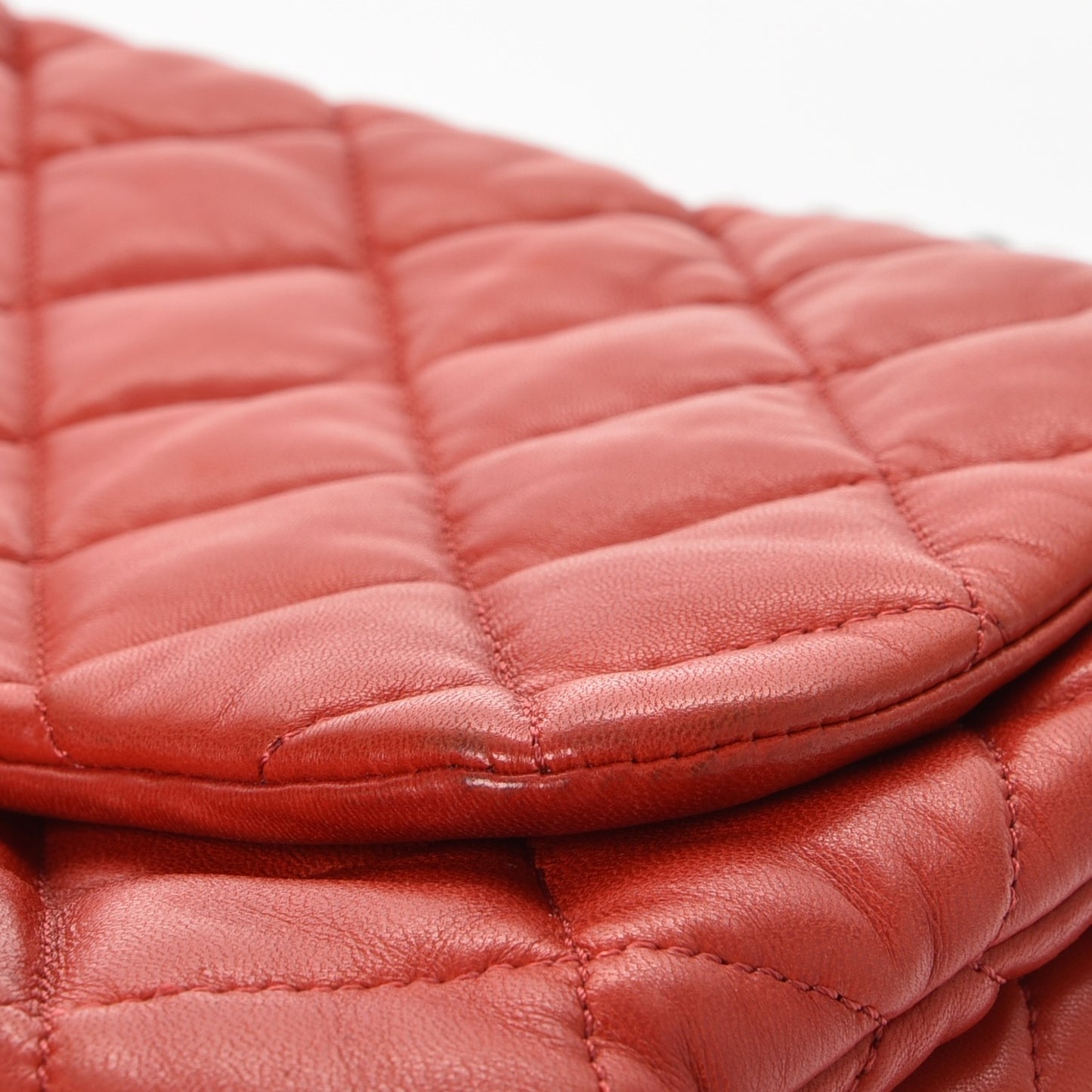 Lambskin Quilted 3 Maxi Flap Bag Red