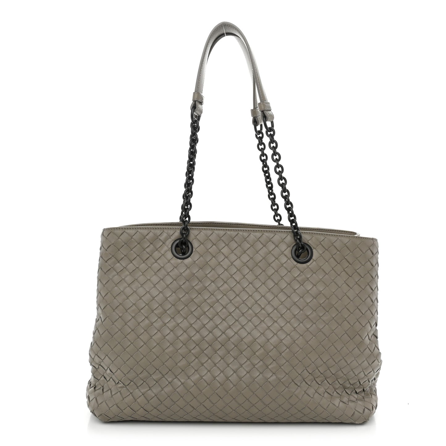 Nappa Intrecciato Top Handle Tote Fume