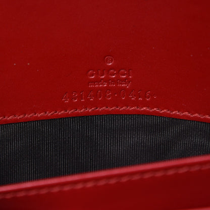 Gucci Guccissima Signature Bowy Chain Wallet Hibiscus Red 5 of 6