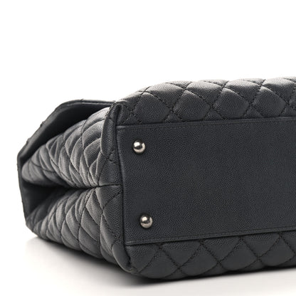 Chanel Caviar Lizard Quilted Large Coco Handle Flap Grey 8 of 9