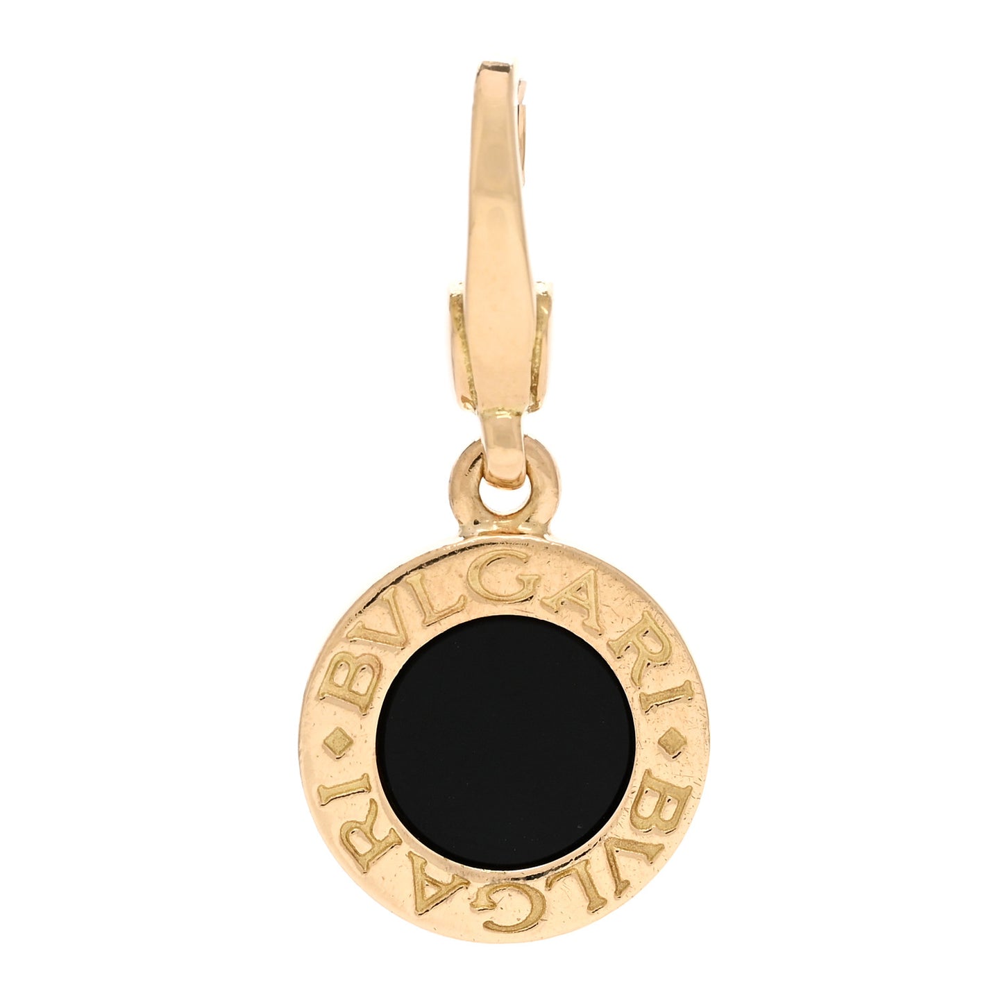 18K Yellow Gold Black Onyx BVLGARI BVLGARI Charm Pendant