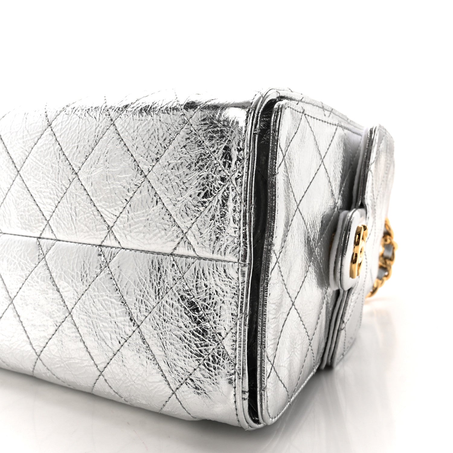 Chanel Metallic Aged Calfskin Quilted Small Chanel 25 Handbag Silvery 17 of 21